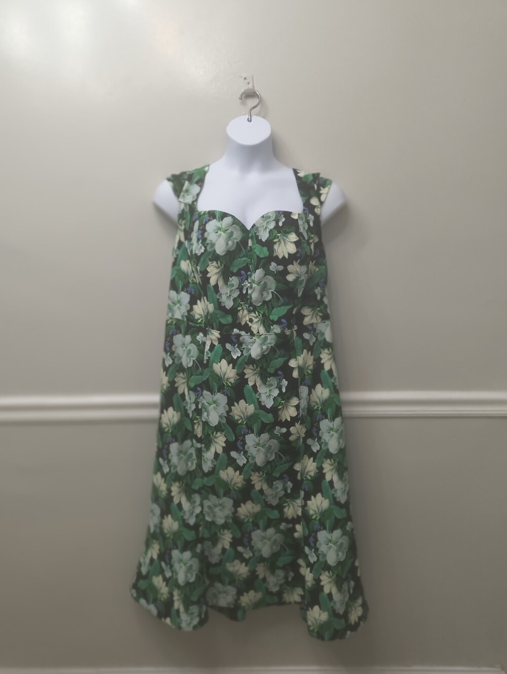 Anthropologie Maeve The Cecily Fit & Flare Sweetheart Midi Dress Floral Sz 3x